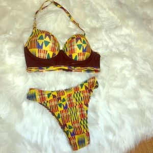 Tribal print high waisted bikini